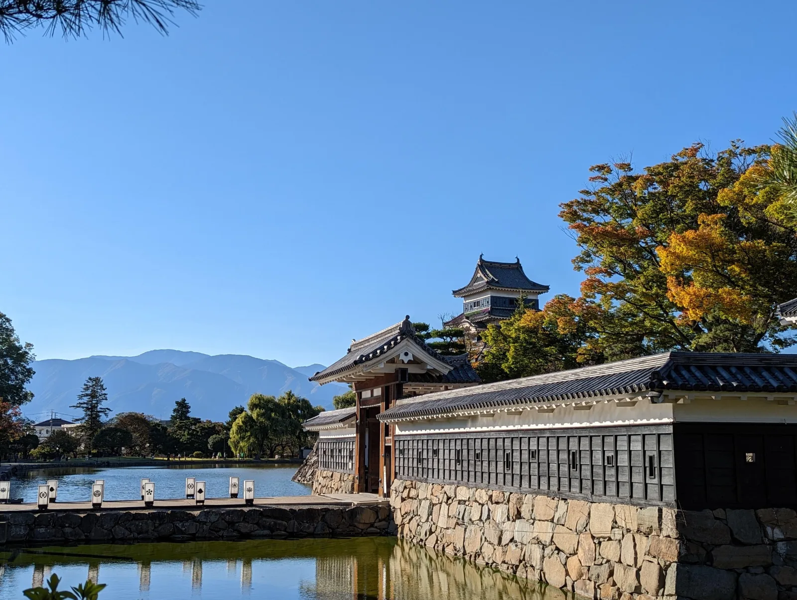 Matsumoto Castle grounds before the soba workshop